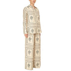 Women's Geometric Print 2-Piece Set - Shirt and Wide Leg Pants