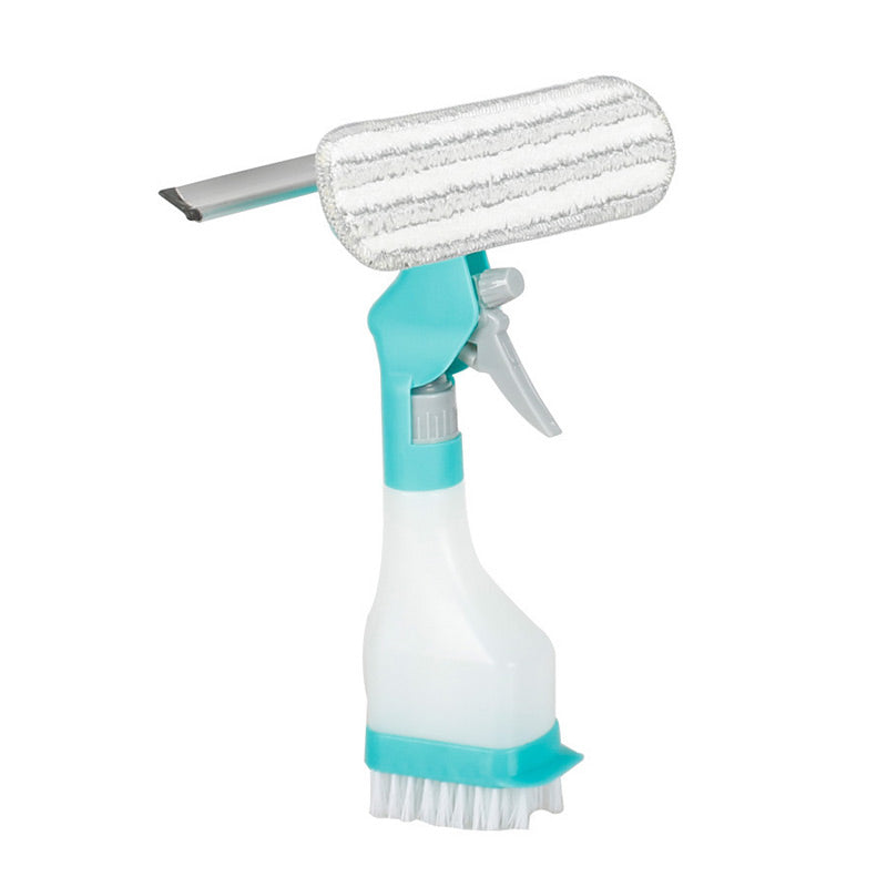 4 in 1 Multi-Function Glass Cleaner - Wiper Squeegee Brush And Sprayer In One Unit!