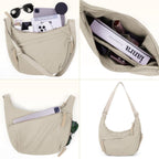 👜Women's Fashion Plain Color Nylon Crossbody Hobo Bag