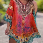 Women's Loose V-Neck Asymmetrical Dress