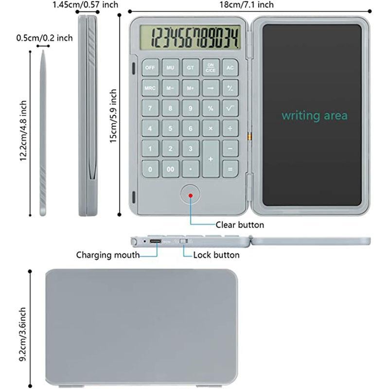 Calculator Notepad with 6.5 Inch LCD Writing Tablet