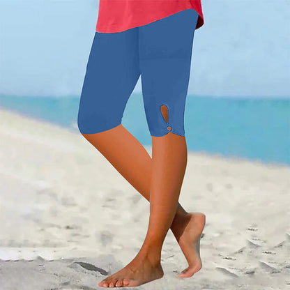 Tummy Control Knee Length Capri Leggings for Women