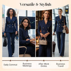 ⏳Time-Limited Special⏰Women's Pinstripe Double-Breasted Suit Set