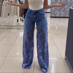 🌸🔥 Lace Spliced Jeans