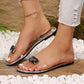Flat Sandals With Clear Rhinestones For Women💖