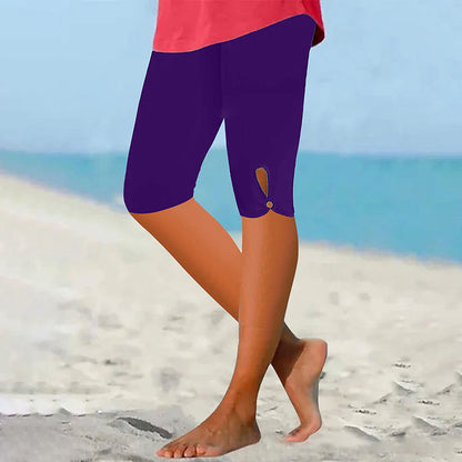 Tummy Control Knee Length Capri Leggings for Women