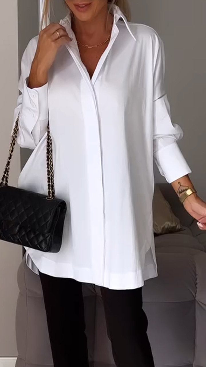 ✨Lapel Slit Shirt😇