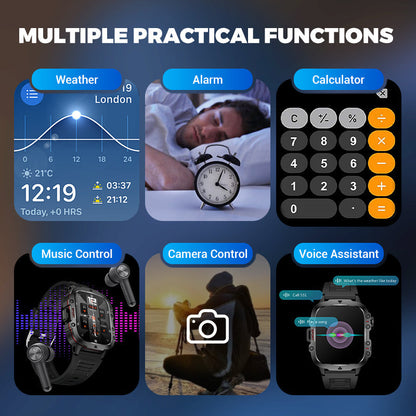 📣💧Waterproofing Ultimate Outdoor Companion⌚ Rugged Outdoor Smart Watch - 100+ Sports Modes