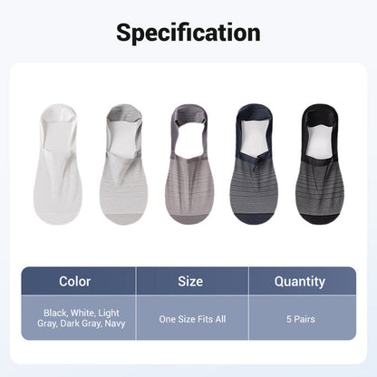 💥5 Pairs Ice Silk No-Show Socks Set