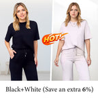 ✨Women's Chic Top & Matching Pants 2-Piece Outfit