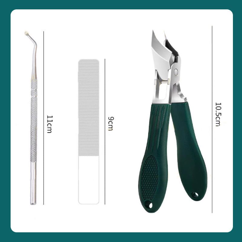🔥 Splashproof 25° Beveled Edge Nail Clippers 3-Piece Set
