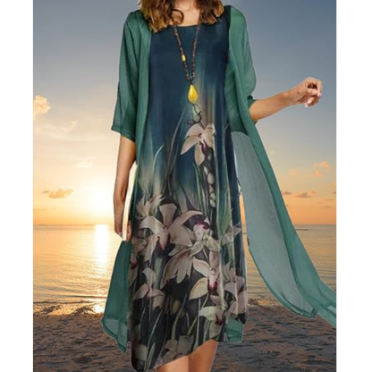 🔥Women's Two-Piece Floral Print Suit Dress
