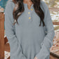 Women's Casual Loose Button Neck Waffle Knit Sweater