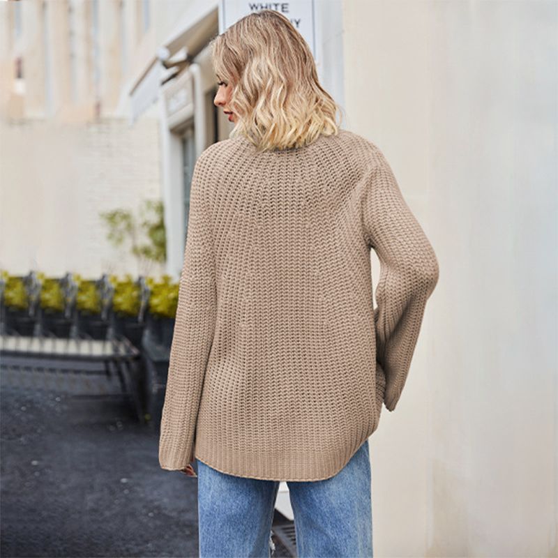 💕 Women's Round-neck Sweater With Wide Cuffs And Loose Fit