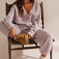 Women's Casual 2-piece Outfits Oversized Knit Cardigan and High-waist Baggy Pants