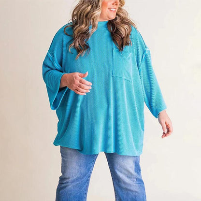 2024 New Oversize High-neck Urban Ribbed Top for Women
