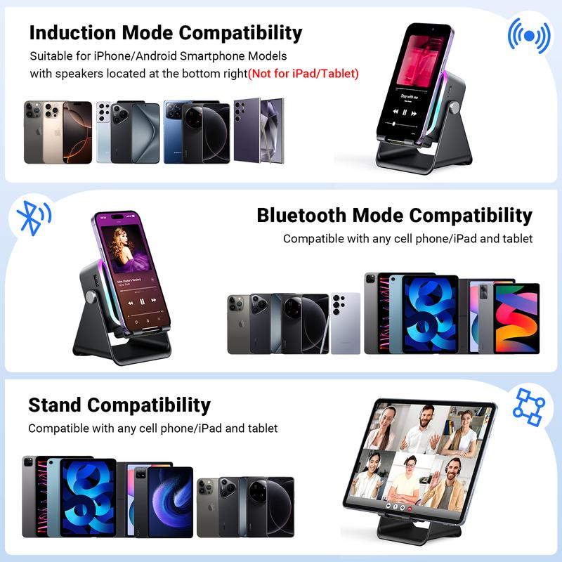 💎 5-IN-1 WIRELESS SPEAKER STAND! 💎 Induction Audio, Phone Holder & Ambient Light
