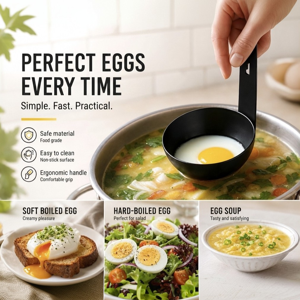 🥚 BUY 1 GET 1 FREE!  🍳 Hanging Ear Poached Egg Molds – Perfect Spa Eggs Every Time 🍳