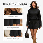✨💓Women's Mock Neck Knit A-Line Mini Dress