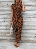 🌸Women's Knot Bodycon Dress – Leopard print, tummy-flattering knot. Comfy & chic for parties or date nights. Feel gorgeous. ✨🌹