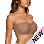 Strapless Push-Up Bra – 360° Non-slip, Wireless & Breathable. 🛡️✨