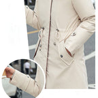 Women's Winter Hooded Furry Collar Casual Parka Coat