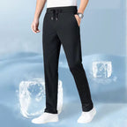 Elastic Waist Straight-Leg Pants for Men
