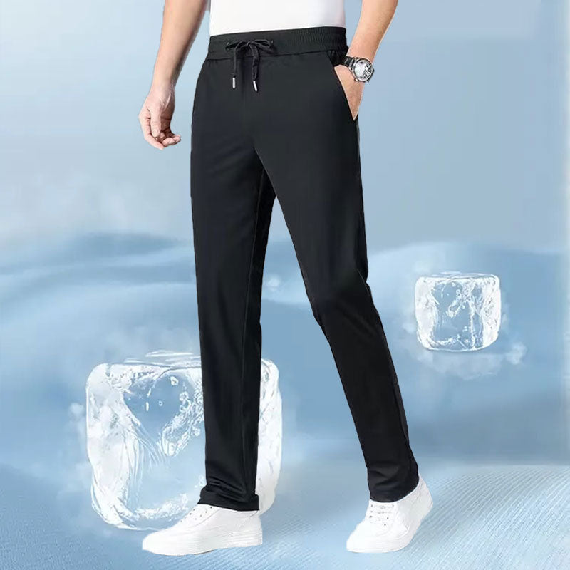 Elastic Waist Straight-Leg Pants for Men