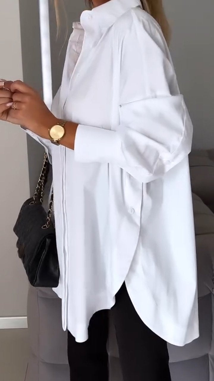 ✨Lapel Slit Shirt😇