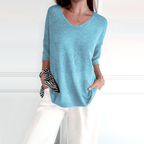 ✨ Solid Color Knitted V-Neck Top – Breathable Comfort, Minimalist Elegance & Timeless Style 💎👚