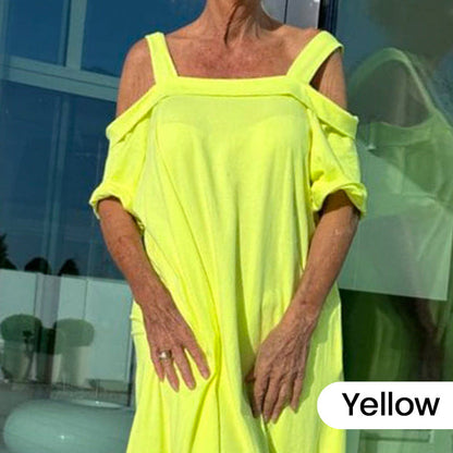 🏖️Summer Specials💃Women's Cold Shoulder Casual Maxi Dress