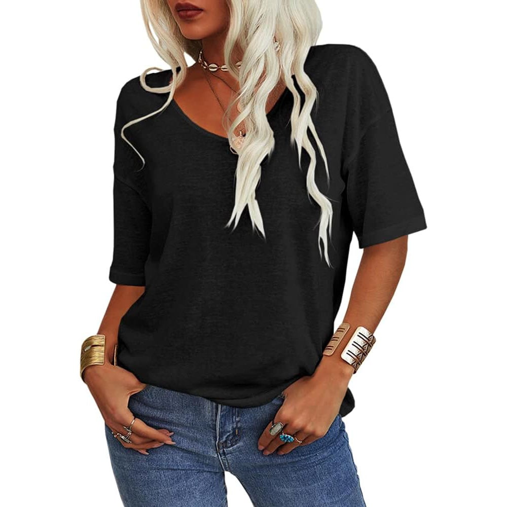 ✨Women's Solid Color V-Neck T-shirt [On Sale & Quick Ship!]