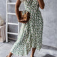 Floral V-neck Wrapped Midi Dress