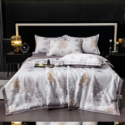 Cooling Breathable Floral Bed Sheet 4-Piece Set