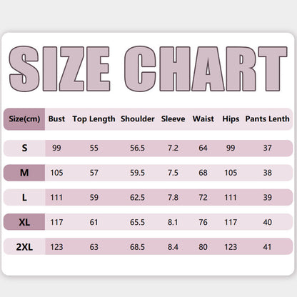 Women's Fashion Summer Square Patterned Top & Short Pants Set