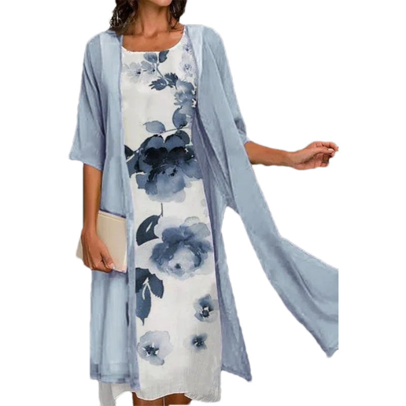 🔥Women's Two-Piece Floral Print Suit Dress