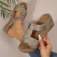 Women's Fashion Rivet Wedge Fish Mouth Thick Bottom Sandals