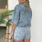 Women's Summer Denim Shirt Two Piece Set