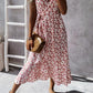 Floral V-neck Wrapped Midi Dress
