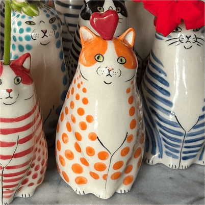 Polka Dot Cat Vase🐱
