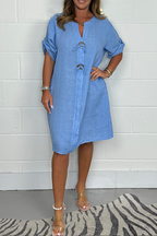 Plus Size Button Up Tunic Dress