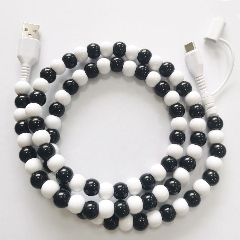 🔥2-In-1 USB To Type-C ＆ Lighting Beaded Charger Cord