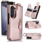 Elegant PU Leather Wallet Phone Case for Samsung with Ring Buckle