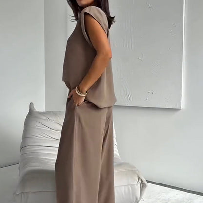 💖Women’s 2-Piece T-Shirt & Wide Leg Dress Pants Set👗