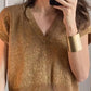 Women's Casual Short-Sleeve Top & Wide-Leg Pants Two-Piece Suit