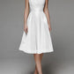 Stylish V-neck Spaghetti Strap A-line dress