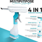 4 in 1 Multi-Function Glass Cleaner - Wiper Squeegee Brush And Sprayer In One Unit!