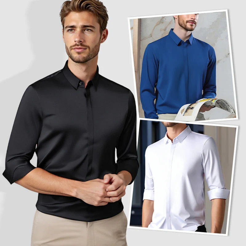 🔥Men's Wrinkle-Free Button-Down Shirt