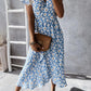 Floral V-neck Wrapped Midi Dress