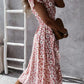 Floral V-neck Wrapped Midi Dress